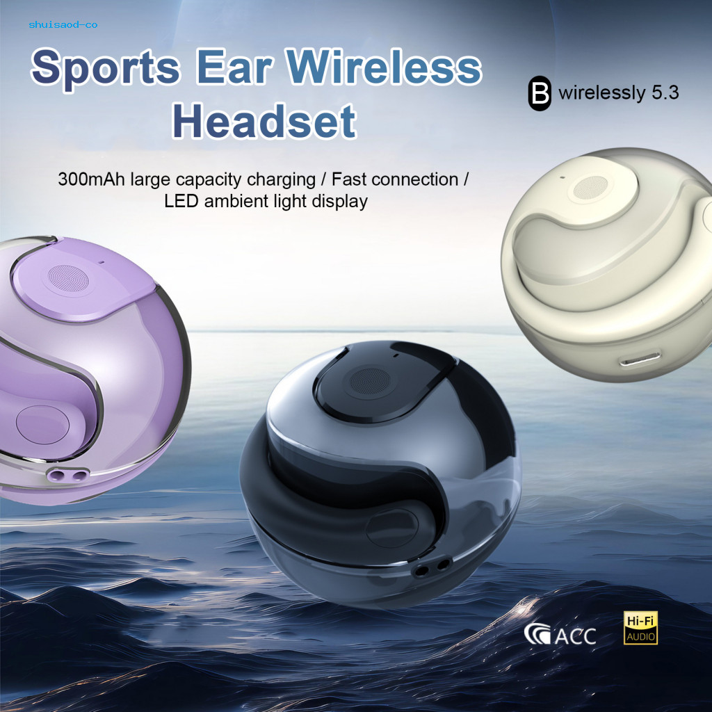 Earphones with Soft Rubber Ear Hooks Comfortable Secure Fit Hifi