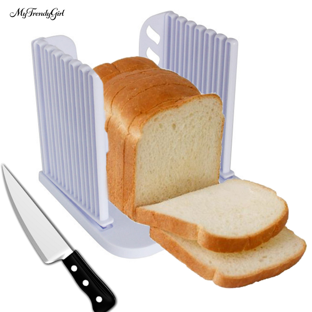 Toast Cutter Adjustable Width Bread Slicer Guide with Crumb Tray ...