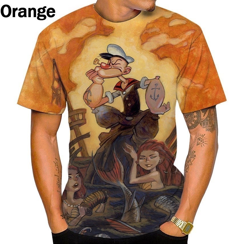 popeye cool Nueva Camisa Grafica Personalizada Corte 3d digital hd Manga Shopee Colombia