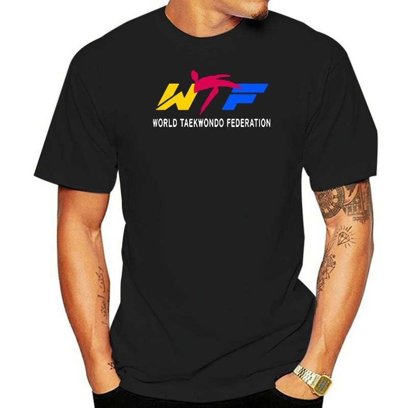 WTF World Taekwondo Federation Logo Artes Marciales Camiseta Negra