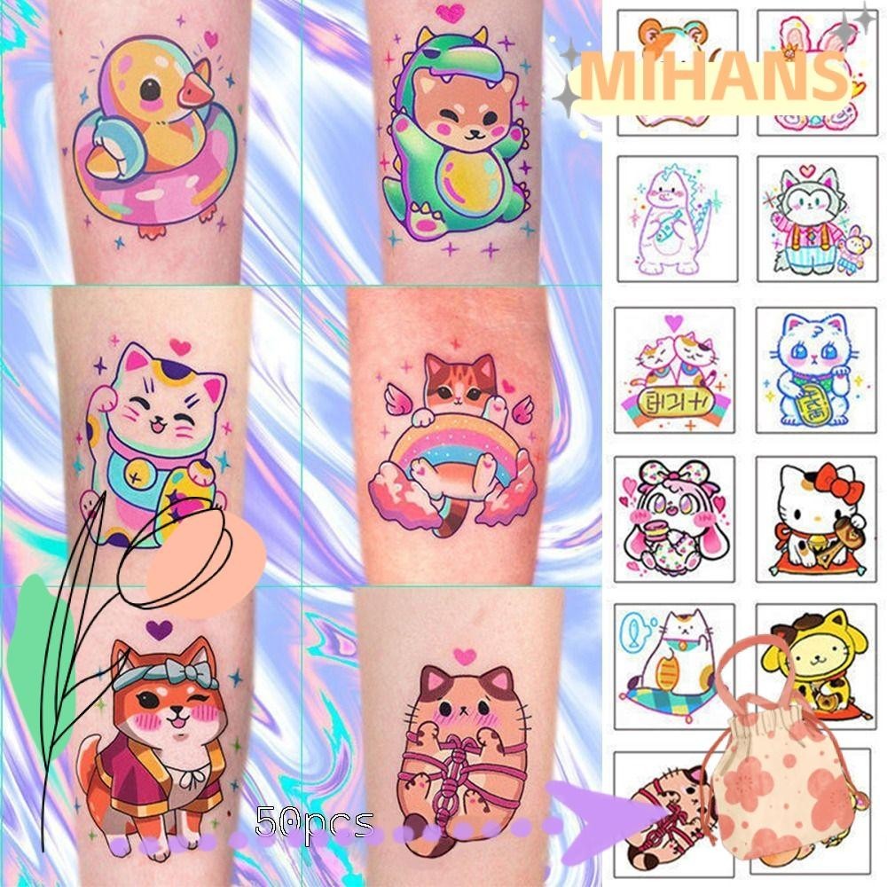 MIHAN Pegatinas De Tatuaje , Arte De Dedo Del Cuerpo Gato Mariposa Perro  Conejos Temporal , Caliente A Prueba De Agua Pequeño Colorido Lindo De  Dibujos Animados | Shopee Colombia