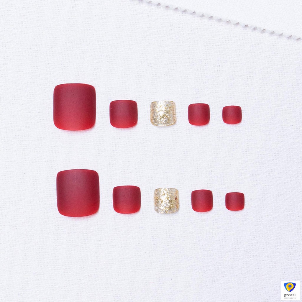 Uñas Postizas Cuadradas Rojas Mate Duraderas Y Que Nunca Se Dividen ...
