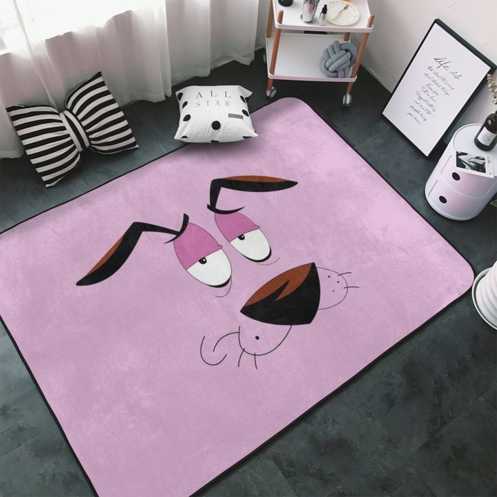 Alfombra Redonda Courage The Cowardly Dog – Decoración Moderna De Lana Y Poliéster (70x70 Cm) | Lavable A Máquina
