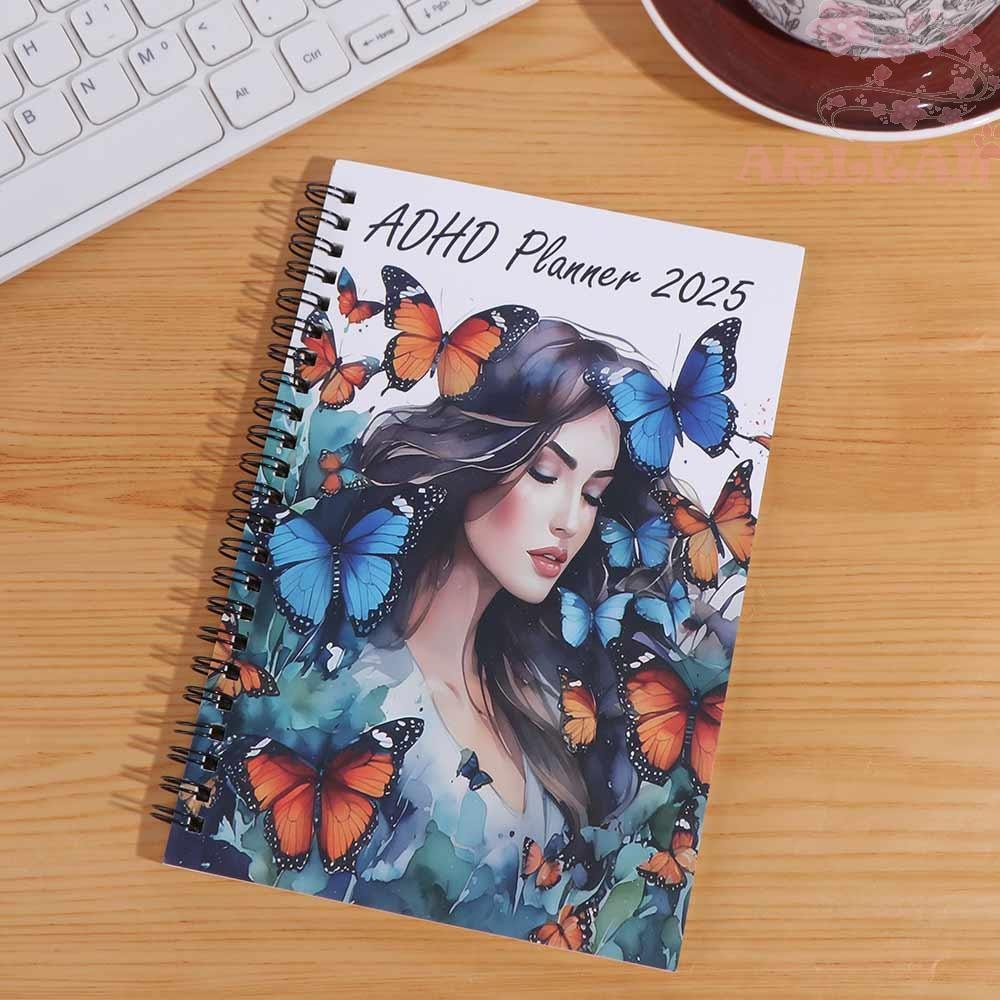 Agenda 2025 De Tapa Dura Con Diseño Floral - Semanal Y Mensual, Con Pestañas, Cierre Elástico Y Espiral Metálico