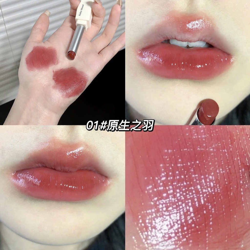 Listo Stock Kekemood Nuevo Estilo Blanco Pluma Lápiz Labial Espejo Agua ...