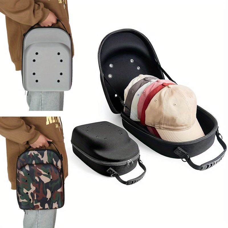 Custodia Da Viaggio Per Cappellini &ndash; Porta Berretti Rigido Con Tracolla &ndash; Modello P-HatCase-Black
