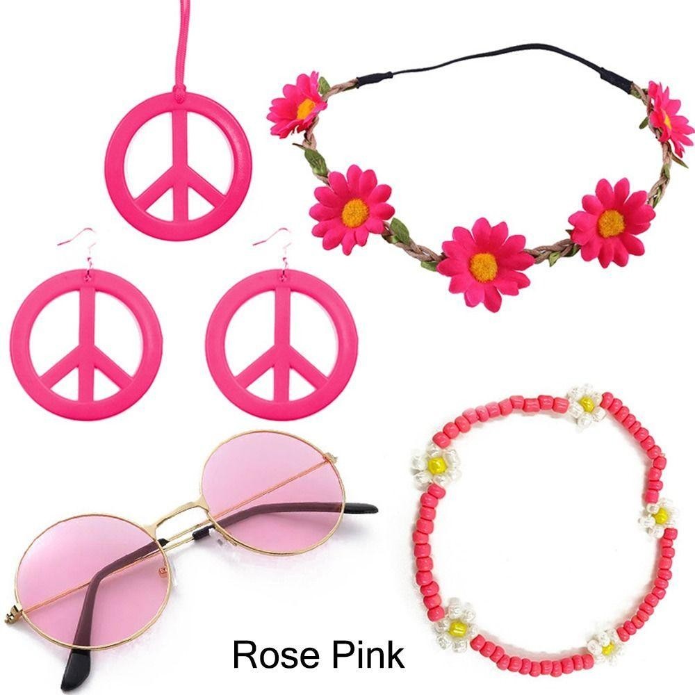ROWAN Hippie Accesorios De Disfraces Conjunto 60's 70s Estilo