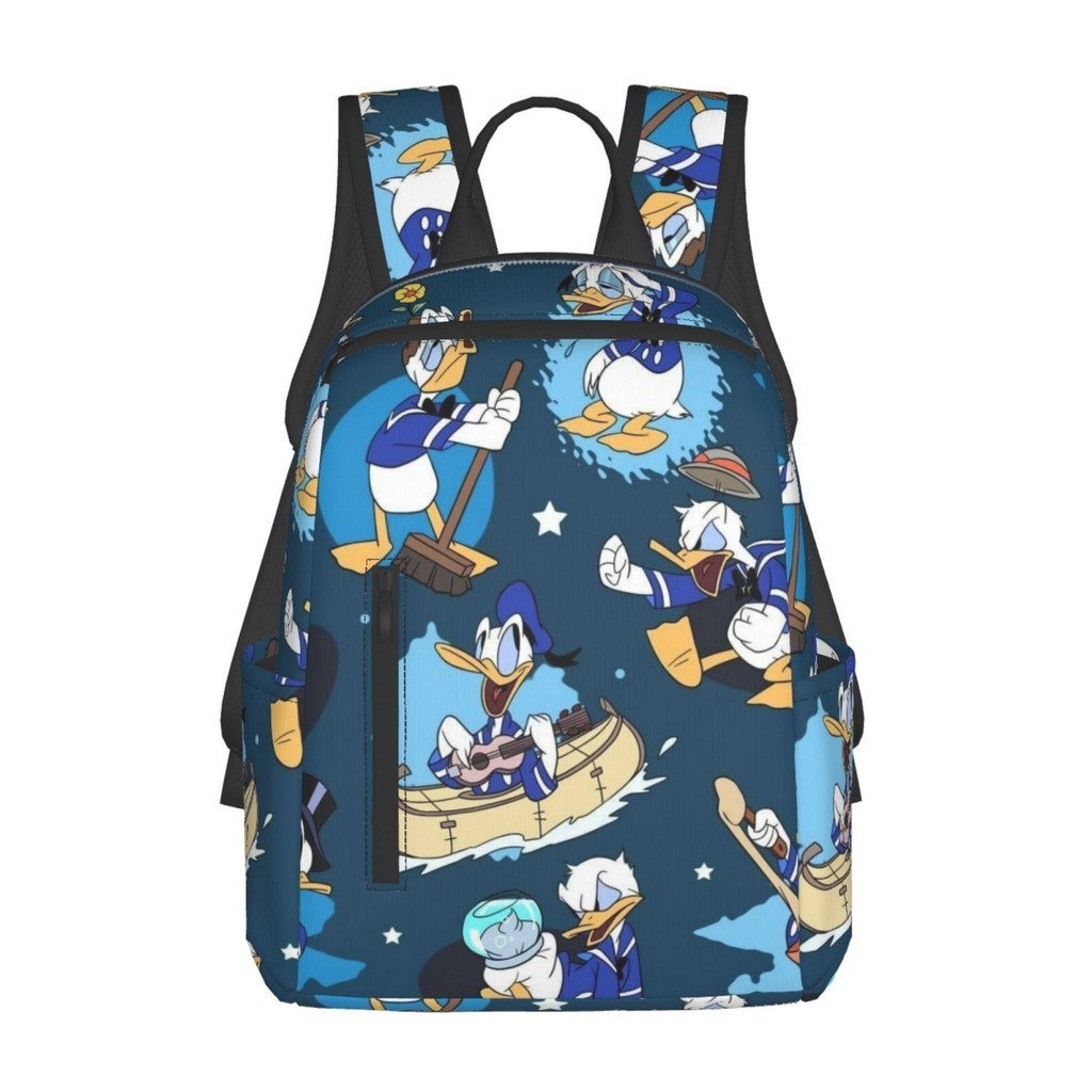 Pato Donald Tendencia De La Calle Mochila De Lona De Gran Capacidad Casuales Viaje Bolsa De Estudiante Unisex Shopee Colombia