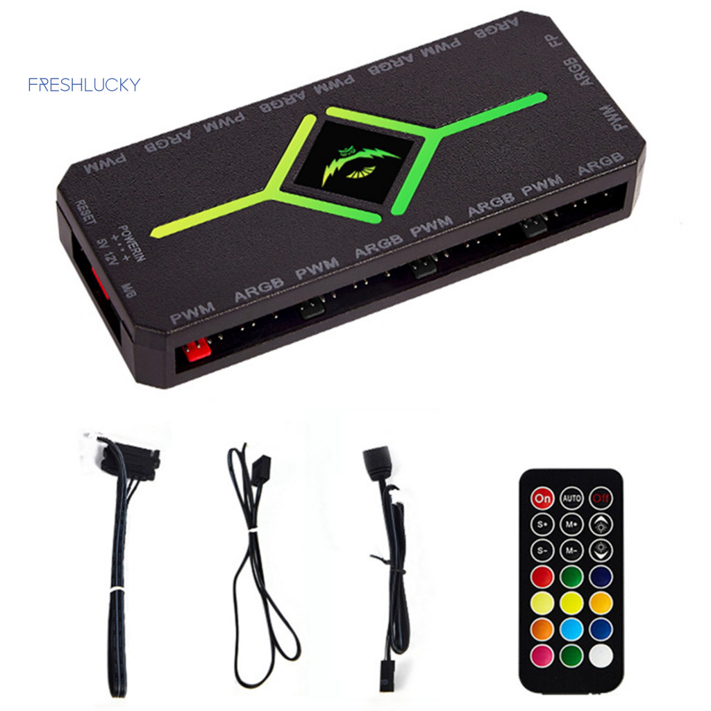 Argb Fan Hub Pwm Addressable Rgb with Remote Control for Pc Case Fans ...