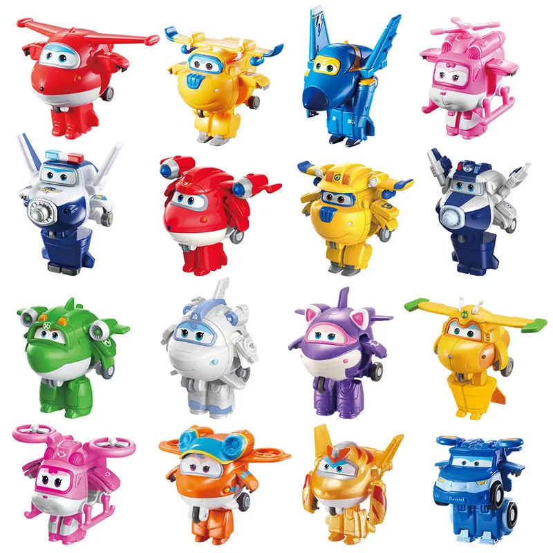 Juguetes transformables Super Wings, figuras transformables de avión de