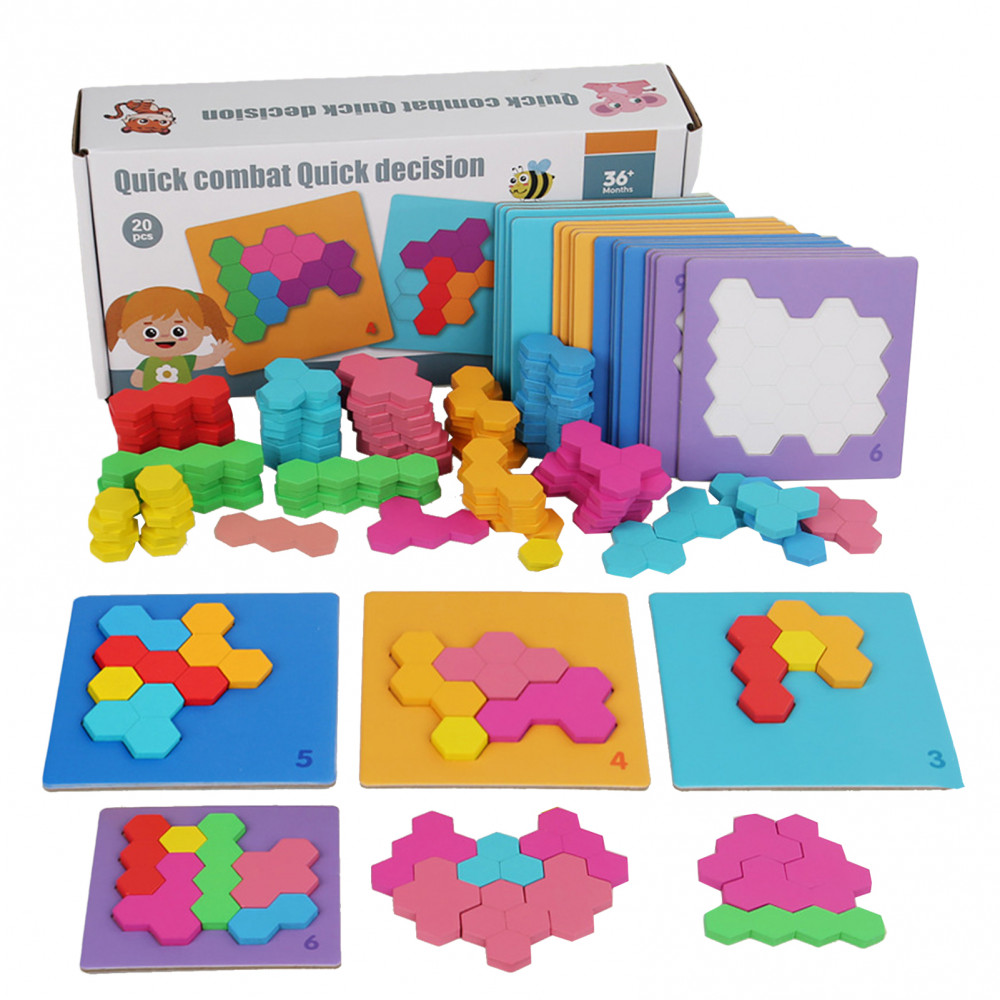 Rompecabezas De Madera Hexagonal Para Niños Y Adultos De Bloques Rusos ...