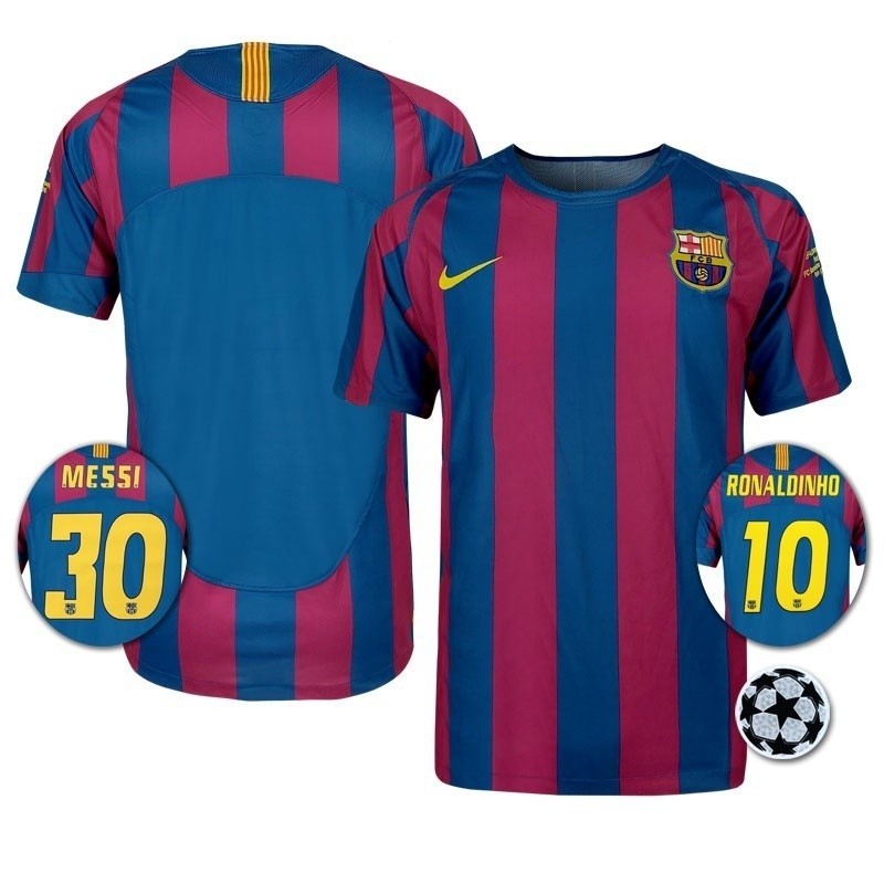 Barcelona 2005 06 retro S XXL 10 RONALDINHO 30 MESSI Camiseta De Casa Shopee Colombia