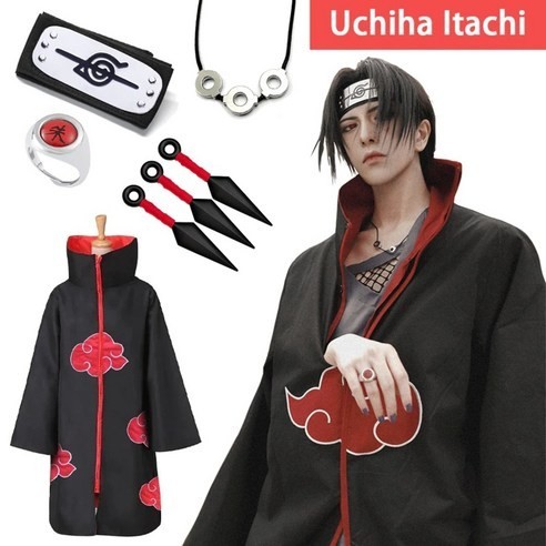Niños/Adultos Anime Cosplay Disfraz Naruto Akatsuki Capa Túnica ...