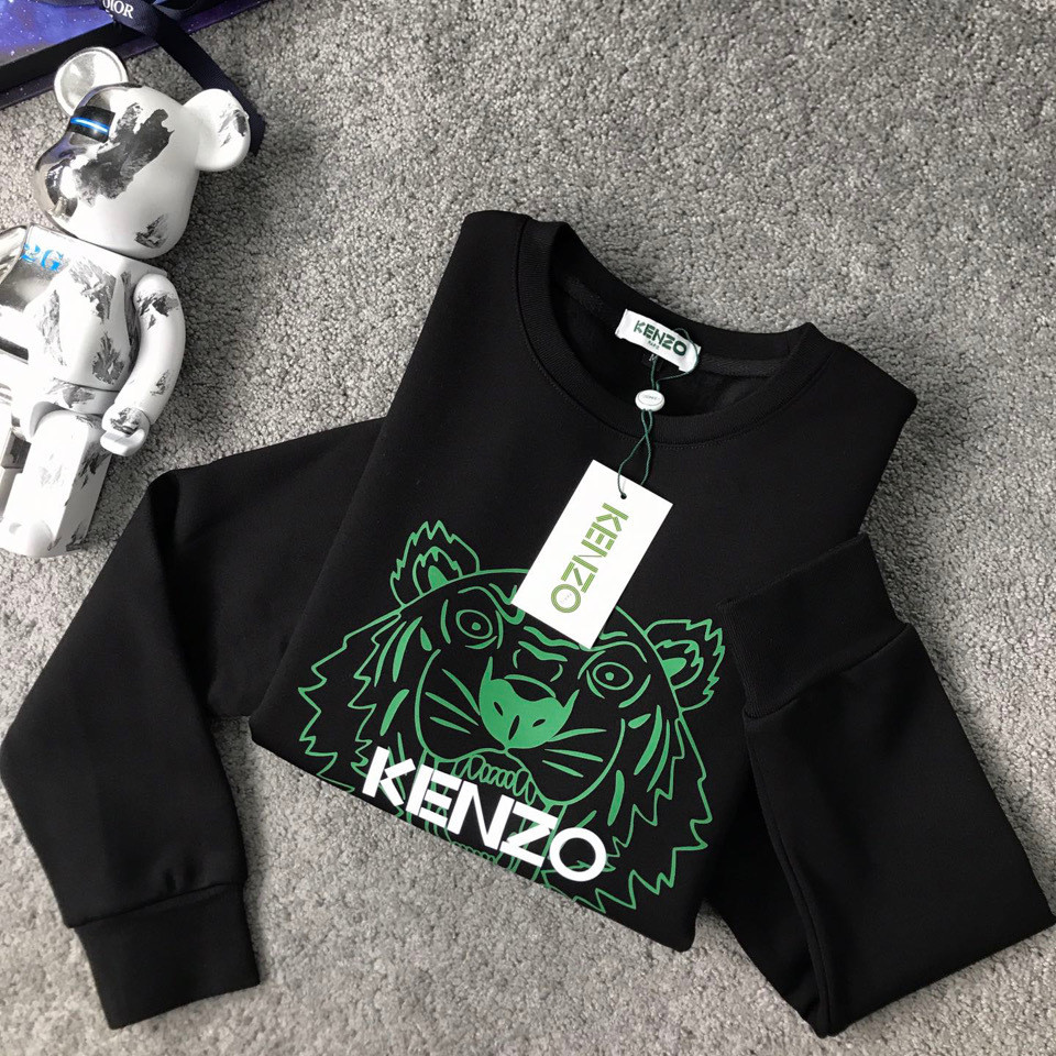 Kenzo Sudadera Letra Cabeza De Tigre Impreso Sudadera Hombres Mujeres Puro Algodon Deportes Sudadera