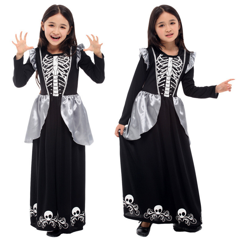 Halloween Ropa De Los Niños Esqueleto Fantasma Ropa Vampiro Camisa Falda Traje Demonio Muerte Dios Horror Ropa I.1236699255