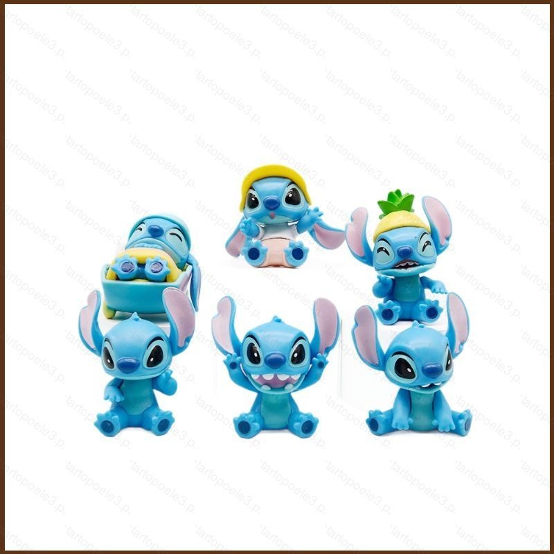 ST3 6pcs Stitch Figura De Acción De Dibujos Animados Modelo De Muñecas ...