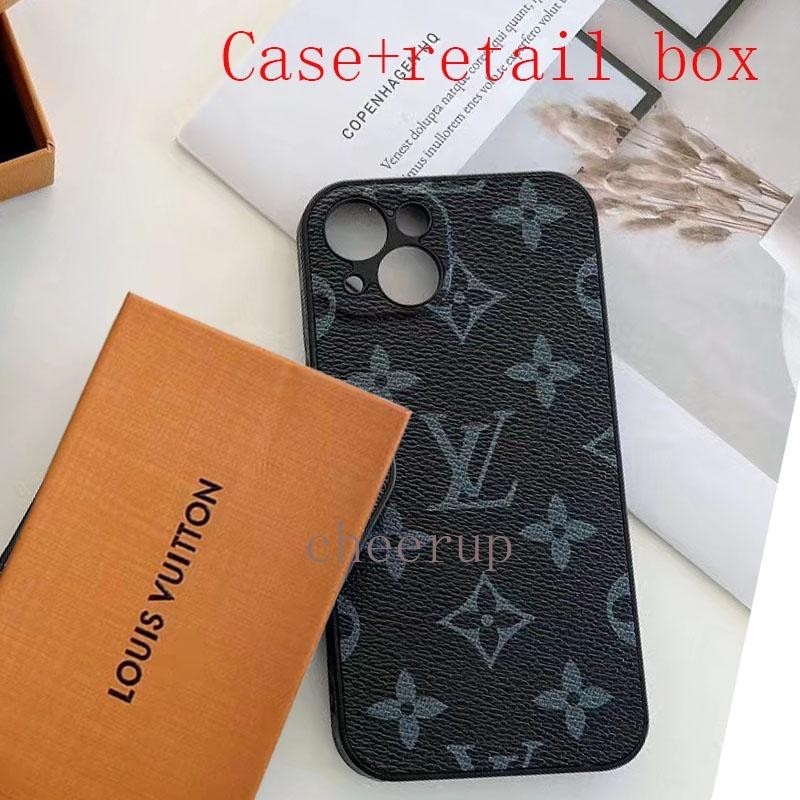 Con Caja Lv Funda De Cuero Iphone 13 12 14 15 pro Max Carcasa