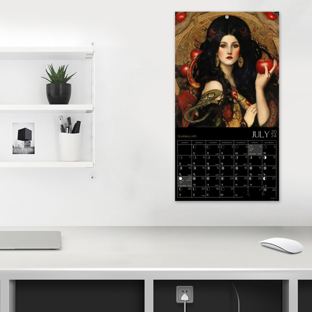 Moon Phase Wall Calendar 2025 