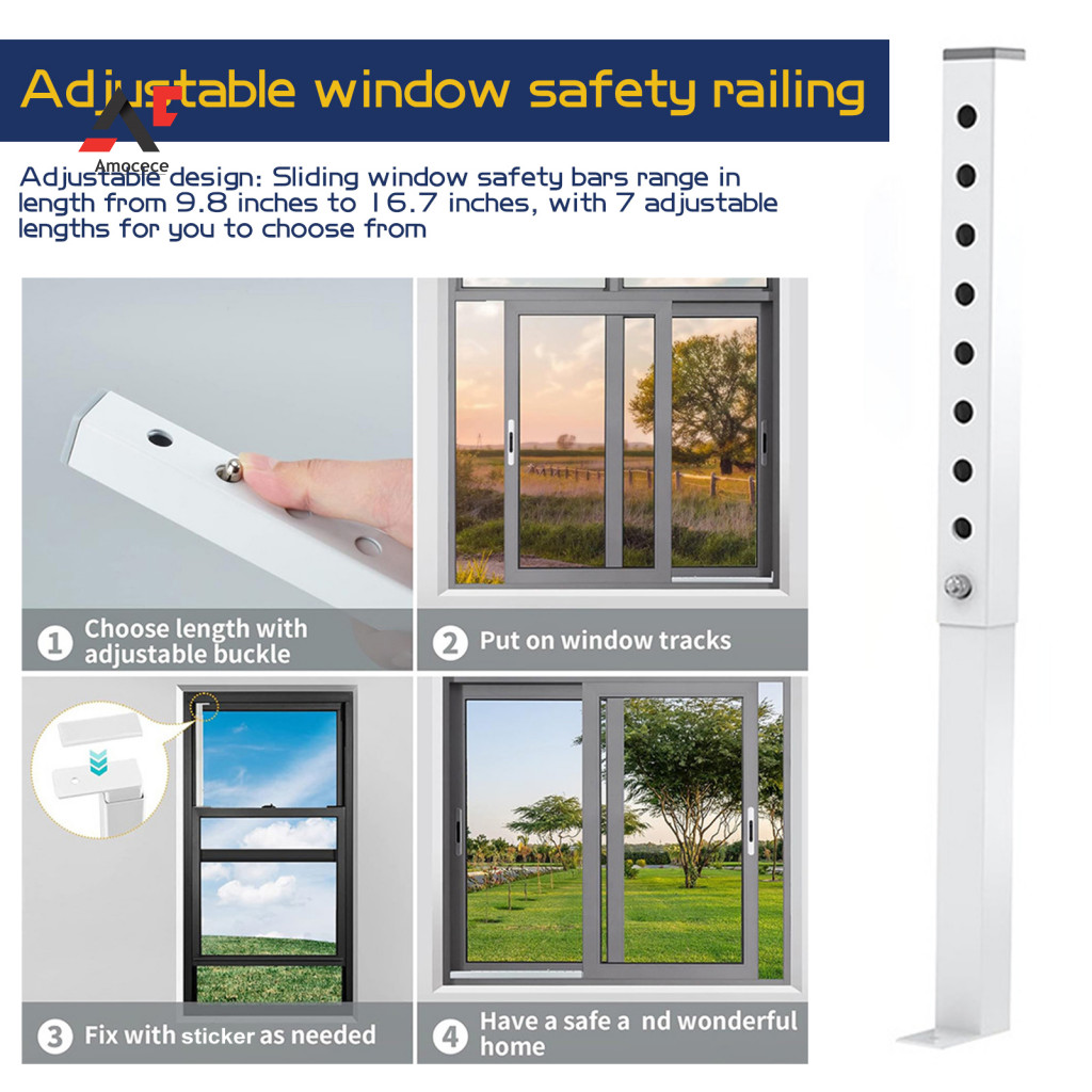 Window Safety Bar Protection Child-proof Security with Anti-lift Lock ...