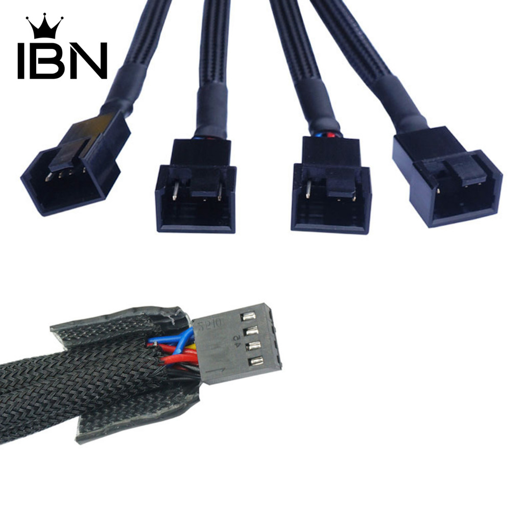 Fan Power Supply Cable Tinned Copper Adapter 4-in-1 Computer for Cpu ...