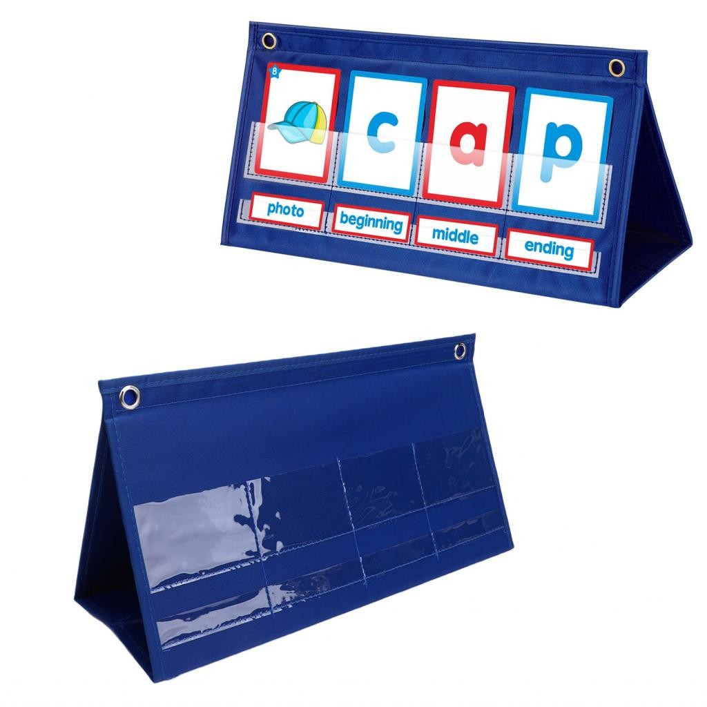 CVC Words Phonics Pocket Chart Word Building Desktop Tent Flash Cards ...