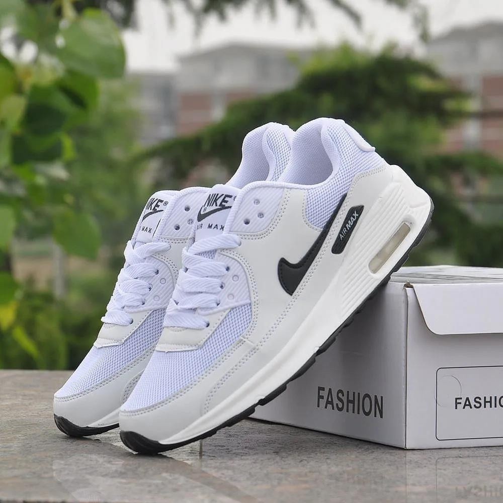 Caliente Nuevo NlKE air max 90 todo cuero blanco hombres y mujeres zapatillas deportivas Shopee Colombia