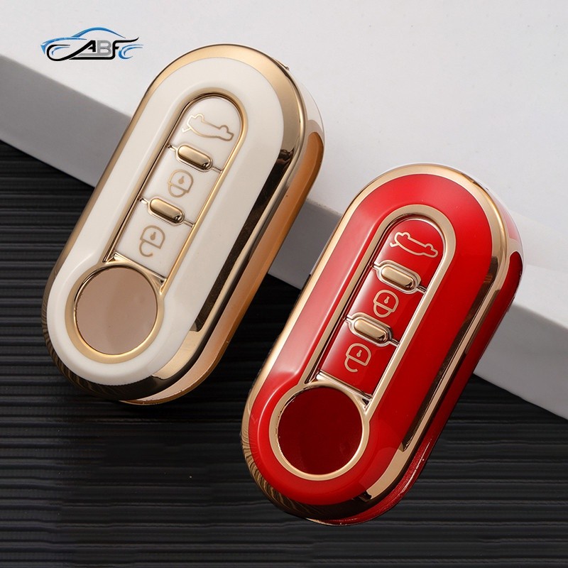 Cover Telecomando Auto Fiat-Lancia - Guscio TPU Rosso Oro Per Chiave 3 Tasti - Foto 12