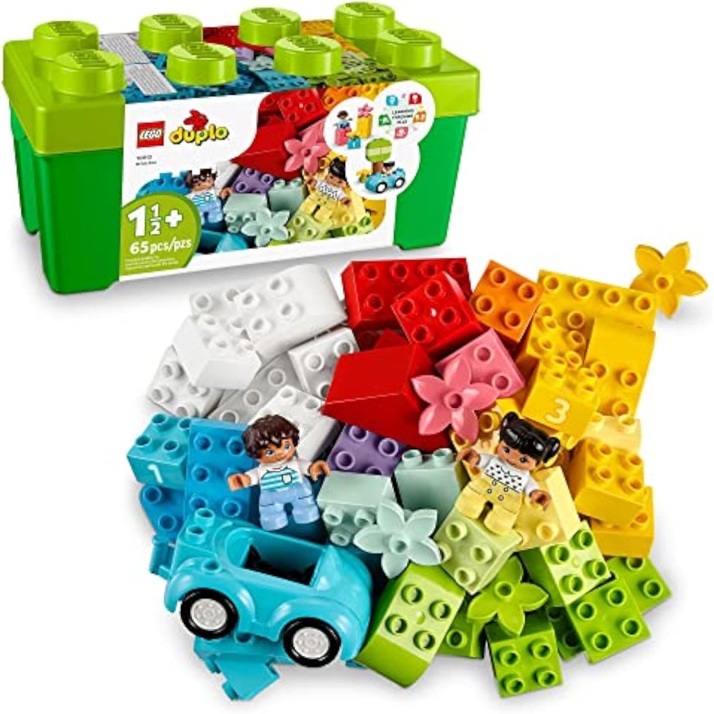 LEGO DUPLO Classic Brick Box Building Set Cuenta Con Organizador De Almacenamiento Coche De Juguete Ladrillos De Numeros Construir Aprender Y Jugar Gran Juego De Regalo Para Ninos