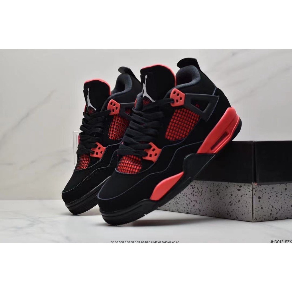 Jordan 4 rojo con negro deals