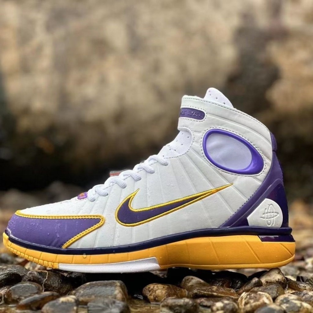 Kobe6 botas de combate cojin de aire Kobe 2K4 All Star zapatos de baloncesto blanco purpura oro Lakers combate real resistente al desgaste antideslizante zapatilla de deporte Shopee Colombia