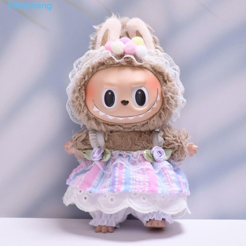 Ropa De Peluche Para Labu – Disfraz Completo Con Gorro, Enterizo Y Bolso Cámara Para Muñeca De 17 Cm (Púrpura)