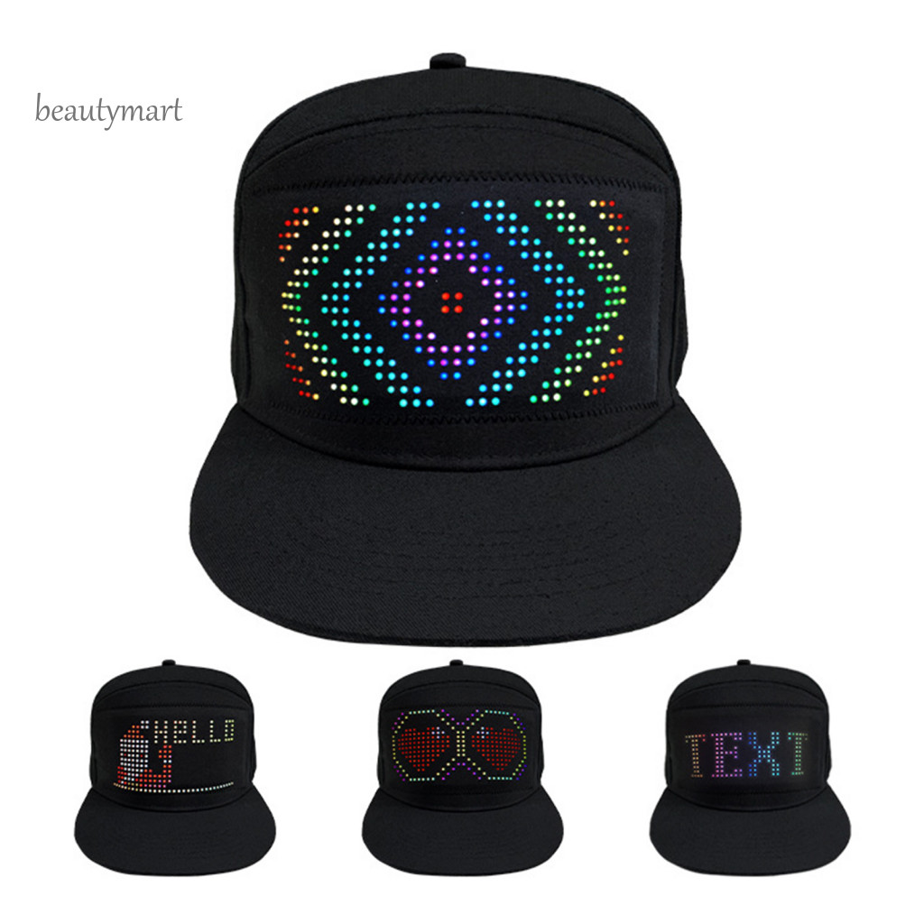 Mobile App Controlled Hat Smart Cap for Events Rgb Led Pixel Screen ...