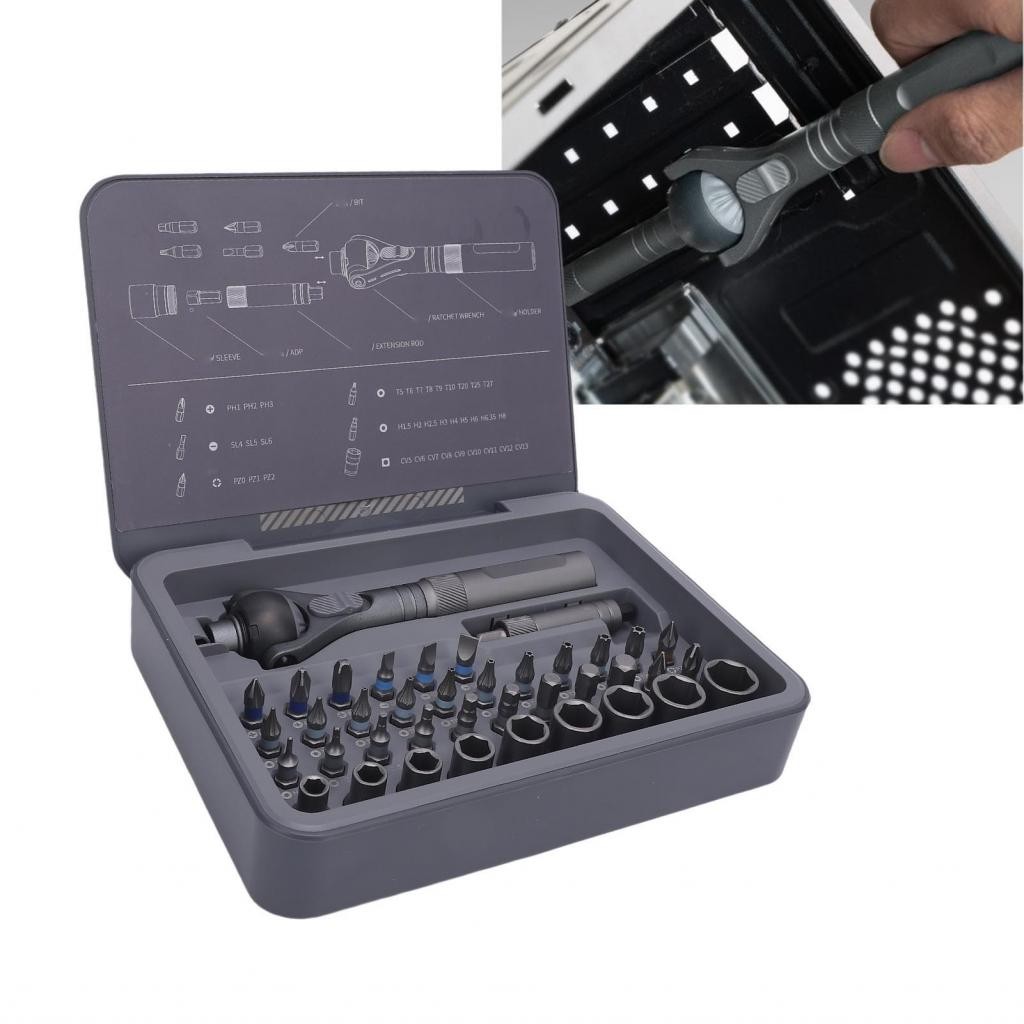 Ratcheting Screwdriver Kit Multifunctional Ratchet Set for Installation ...