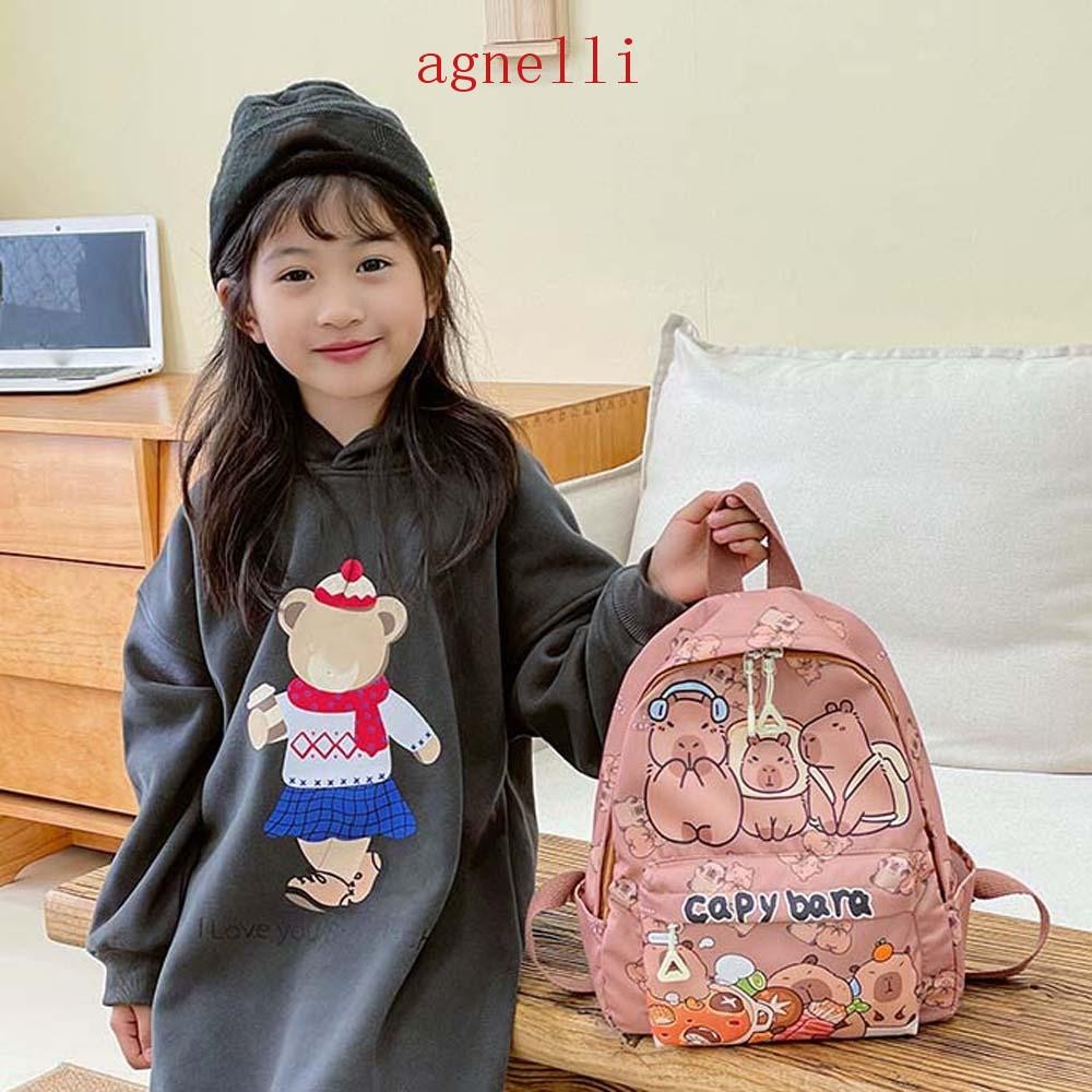 Mochila Capibara Impermeable Con Accesorios - Gran Capacidad, Transpirable, Ideal Para Colegio O Viajes