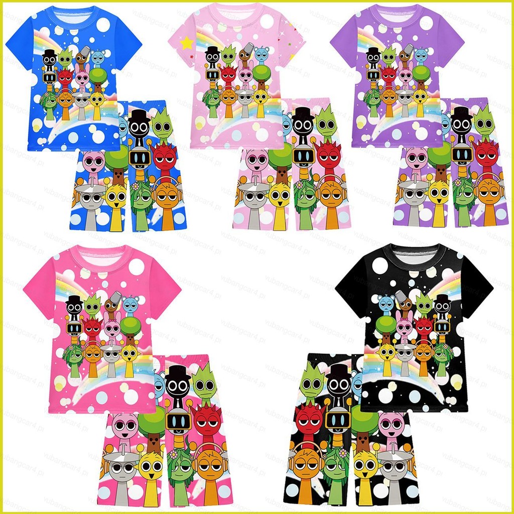 YB3 2PCS/set Incredibox Sprunki Juego De Dibujos Animados Camiseta ...