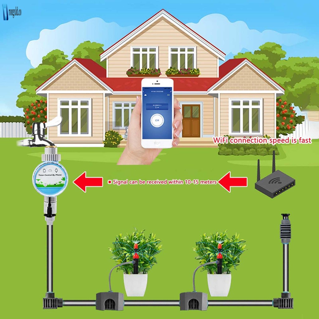 Temporizador De Riego Solar WiFi XinFuture, Sistema Automático Para Mangueras De Jardín, Control Por App, Para Césped Y Patio