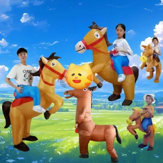 Disfraz Hinchable Hombre Disfraz Caballo Inflable Adultos - Divertido Traje Burbuja Para Fiestas, Halloween, Carnaval Disfraz Caballo Hinchable
