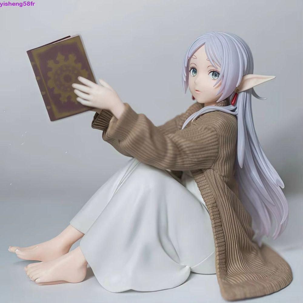 Jilijia Figura De Frieren Sentada De 13 Cm – Personaje De Anime En PVC, Modelo De Dibujos Animados Para Decoración De Escritorio, Regalo Coleccionable Para Fans Del Anime