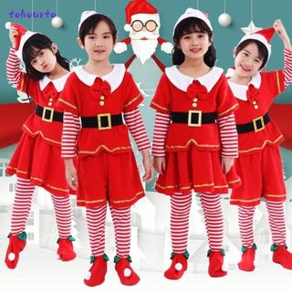 Disfraz De Elfo De Navidad Para Hombre Y Mujer – Conjunto Familiar 2025 Con Vestido, Gorro Y Cinturón (Verde Y Rojo)