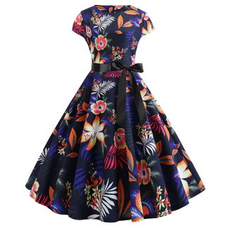 Vestido De Niña Preadolescente Con Estampado Floral Diminuto Y Dobladillo De Dos Capas, Ideal