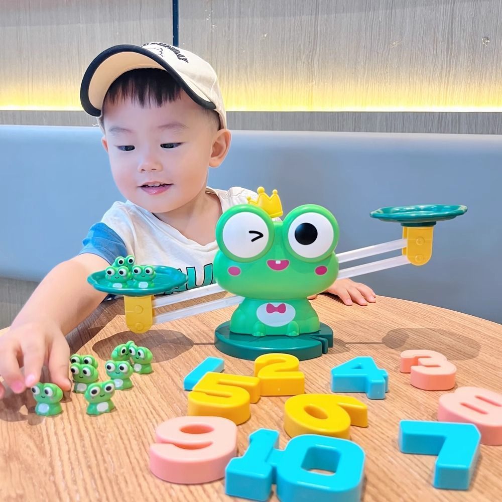 Juego De Balanza Montessori Con Ranas | Juguete Matemático Para Niños +3 Años | Números Y Tarjetas De Doble Cara | Aprendizaje De Colores Y Lógica | Regalo Educativo