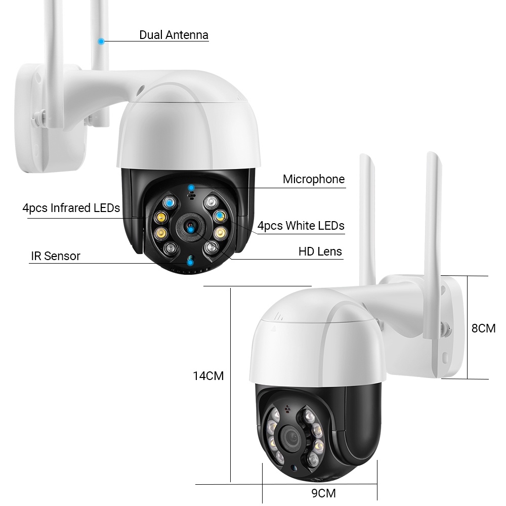 Hamrol 8MP 4K Ultra HD PTZ wifi Cámara IP Seguimiento Automático 5MP ...