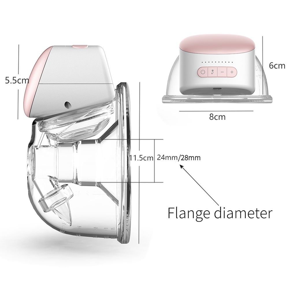  Extractor de leche portátil, sacaleche eléctrico manos libres  con 2 modos y 5 niveles, bomba de lactancia portátil, con modo de masaje y  bombeo, sin dolor, bajo ruido con bolsas de