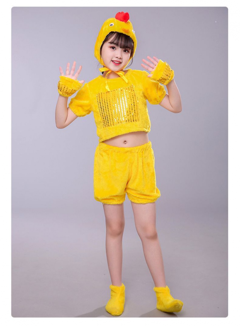 Disfraz De Pato Feo Pequeño Amarillo Vestido De Baile De Pollo Bebé  Rendimiento Desgaste Princesa Niños