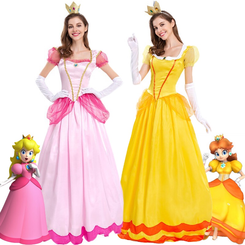 Super Mario Bros Melocotón Princesa Vestido Para Las Mujeres Mary