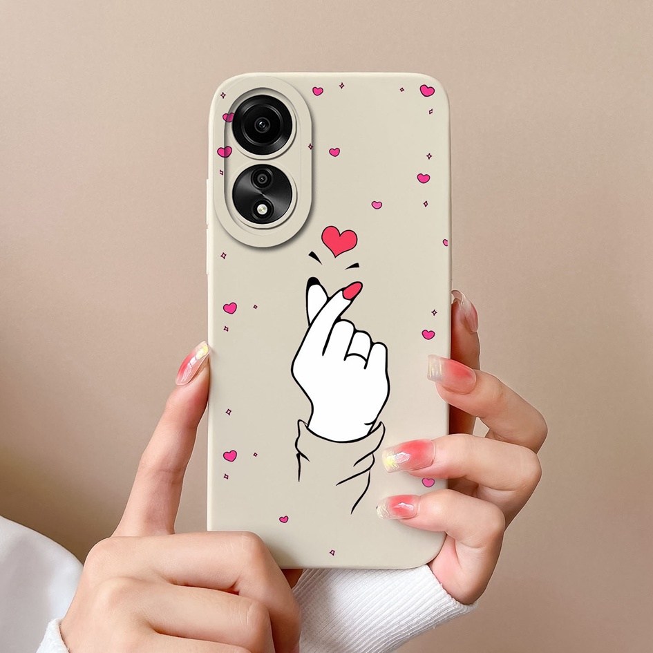 Protección Teléfono Funda Con Cuerda Para OPPO A15 Orgstyle - TPU Transparente, Collar Ajustable, Color Rosa Funda Transparente Tpú Colgante