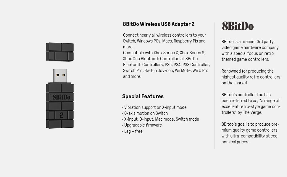 Wireless Adapter 8bitdo Ps5 Controller Switch 8Bitdo USB Adaptador