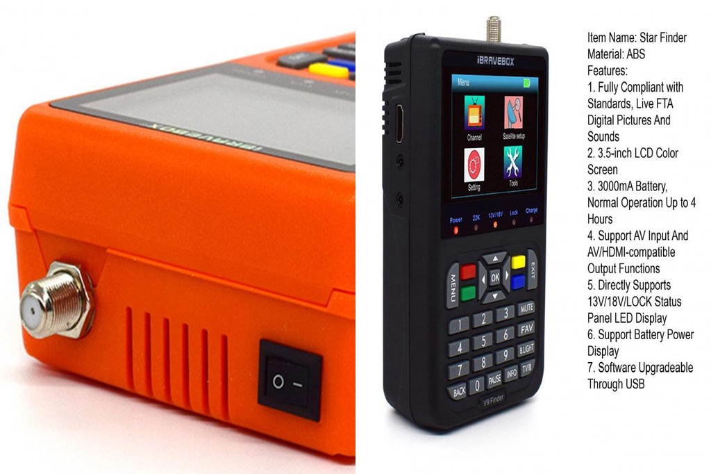 Loop Search Satellite Finder Handheld Signal Meter V9 Star Dvb-s/s2 H ...