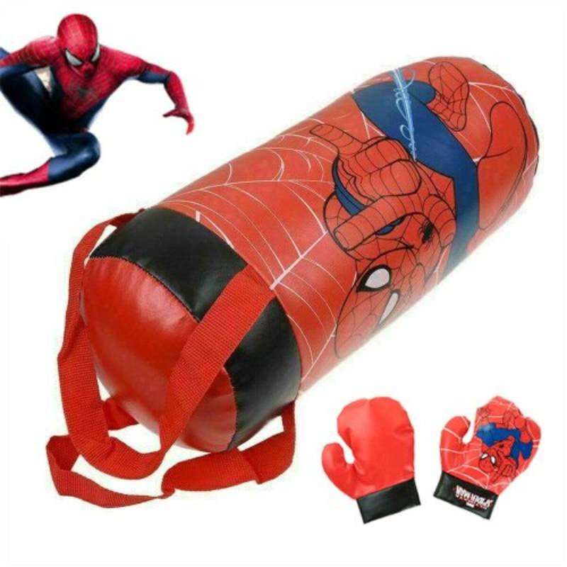 Costal De Box Para Niños Con Par De Guantes | Spider Man ALABÍO A LA BAO Juguetes Para Niños/ Rojo Y Negro/ Costal De Box/ | En Línea