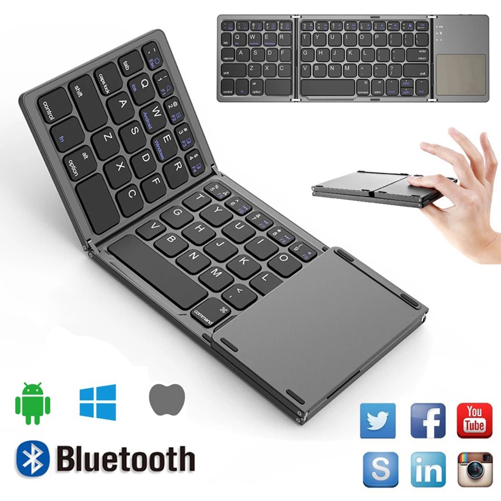 Mini Teclado Plegable Bluetooth Inalambrico Portatil Universal Con Touchpad Para Windows Android IOS Tablet iPad Shopee Colombia